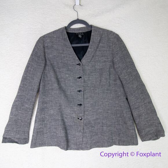 Sigrid Olsen suit 90% linen jacket with matching pants, women size Petite 10 - Picture 3 of 16